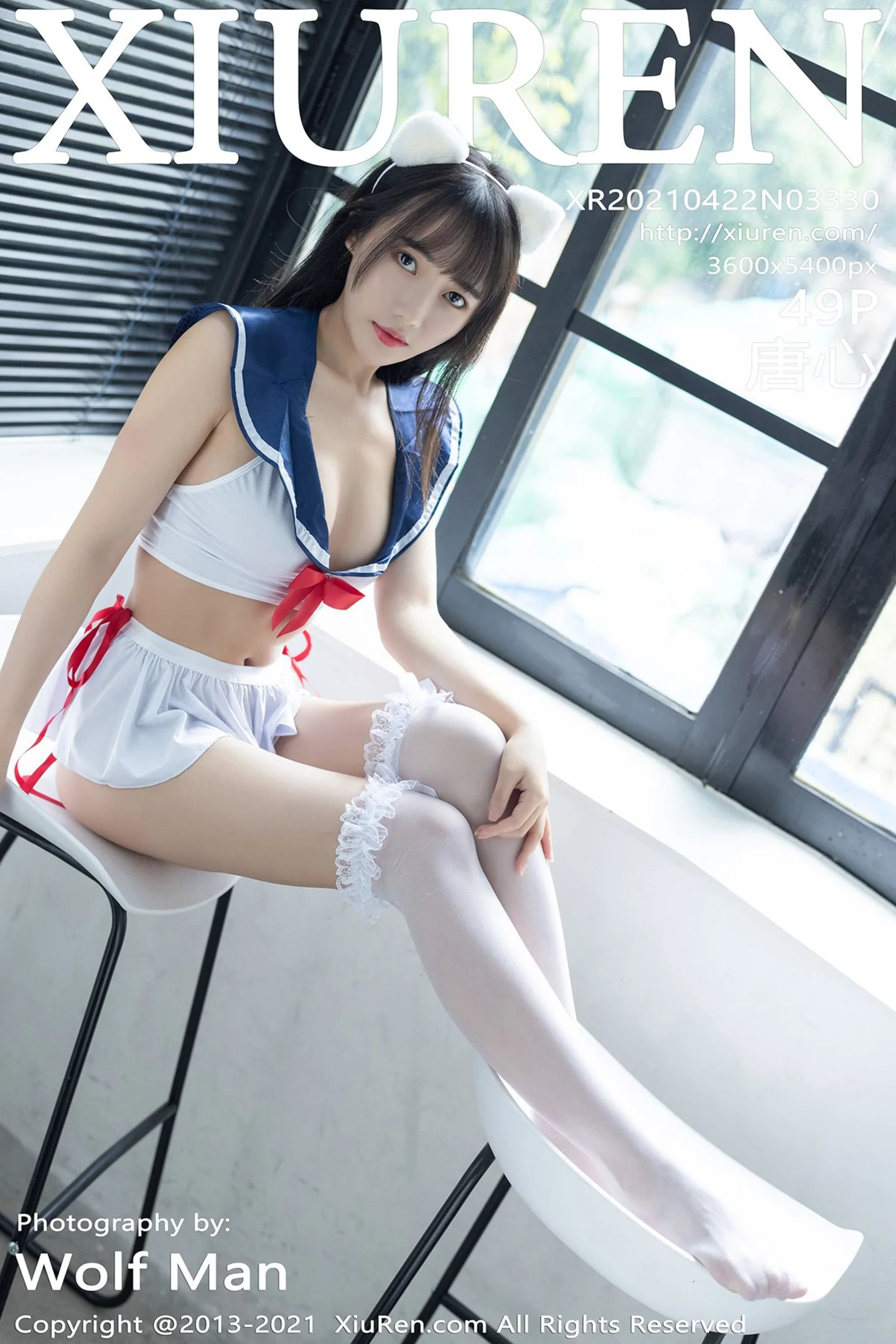 [XiuRen秀人网]No.3330_嫩模唐心私房性感美少女服饰配白丝腿袜秀白嫩翘臀迷人诱惑写真49P-秀人网 - XiuRen.Xyz